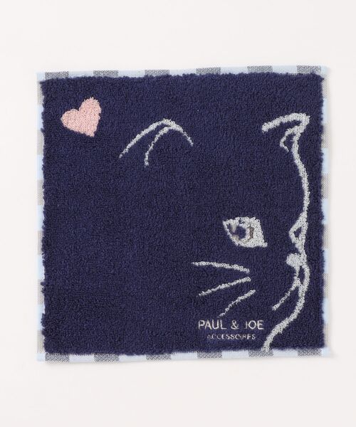 PAUL & JOE ACCESSOIRES(ポールアンドジョーアクセソワ)の「ポール&ジョー アクセソワ ハンカチ S <キャットフェイス>(ハンカチ/ハンドタオル・レディース・ネイビー/ピンク/アイボリー・FREE)」の2枚目の写真