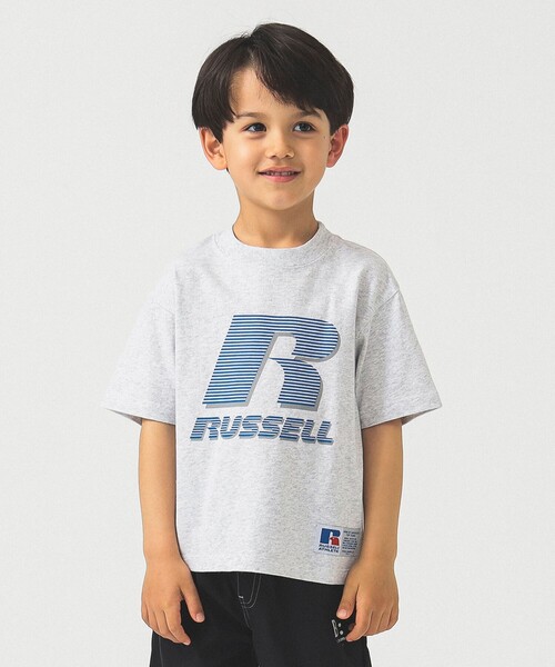 Russell Athletic(ラッセルアスレティック)の「RUSSELL ATHLETIC / グラフィック Tシャツ 2025SS(110~130cm)(Tシャツ/カットソー・キッズ・ホワイト/ブラック系その他4/ライトグレー・110/120/130)」の3枚目の写真