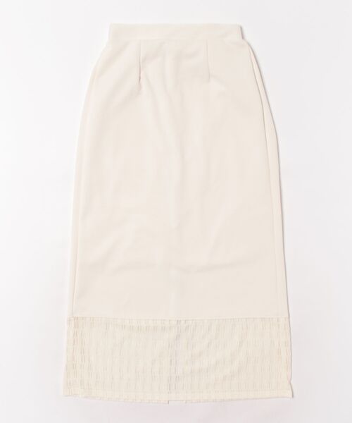 STYLEBLOCK（スタイルブロック）の「カットツイルシアー切替タイトスカート（スカート・レディース・アイボリー/グリーン系その他/ホワイト/ブラック・M）」の2枚目の写真