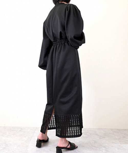 STYLEBLOCK（スタイルブロック）の「カットツイルシアー切替タイトスカート（スカート・レディース・アイボリー/グリーン系その他/ホワイト/ブラック・M）」の7枚目の写真