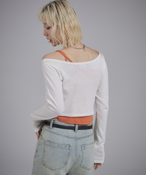 ENVYM（アンビー）の「レイヤードロンT（Tシャツ/カットソー・レディース・グレー/ブラック/ホワイト・FREE）」の17枚目の写真