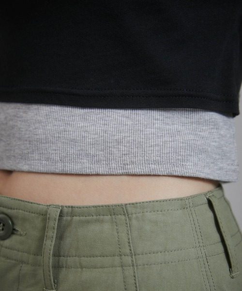 ENVYM（アンビー）の「レイヤードロンT（Tシャツ/カットソー・レディース・グレー/ブラック/ホワイト・FREE）」の13枚目の写真