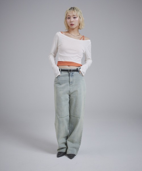 ENVYM（アンビー）の「レイヤードロンT（Tシャツ/カットソー・レディース・グレー/ブラック/ホワイト・FREE）」の18枚目の写真