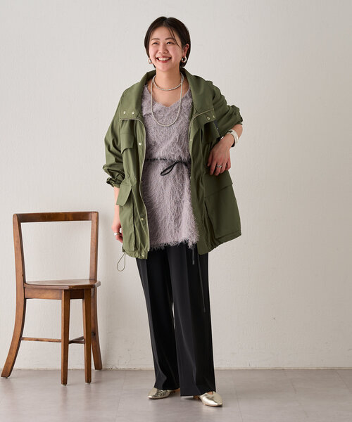 SHENERY（シーナリー）の「《インフルエンサー＠tsuru00コラボ》ミリタリーシャツジャケット（ブルゾン・レディース・カーキ/オフホワイト・38/36）」の3枚目の写真