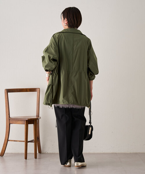 SHENERY（シーナリー）の「《インフルエンサー＠tsuru00コラボ》ミリタリーシャツジャケット（ブルゾン・レディース・カーキ/オフホワイト・38/36）」の8枚目の写真