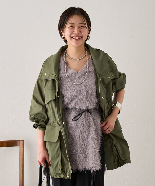 SHENERY（シーナリー）の「《インフルエンサー＠tsuru00コラボ》ミリタリーシャツジャケット（ブルゾン・レディース・カーキ/オフホワイト・38/36）」の9枚目の写真