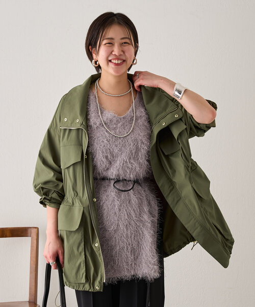 SHENERY（シーナリー）の「《インフルエンサー＠tsuru00コラボ》ミリタリーシャツジャケット（ブルゾン・レディース・カーキ/オフホワイト・38/36）」の11枚目の写真