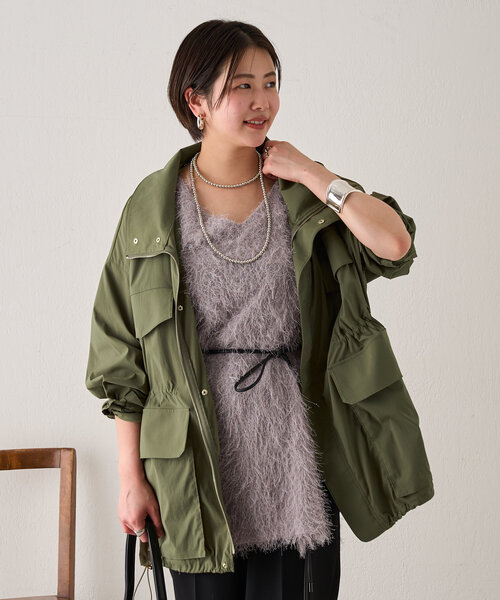 SHENERY（シーナリー）の「《インフルエンサー＠tsuru00コラボ》ミリタリーシャツジャケット（ブルゾン・レディース・カーキ/オフホワイト・38/36）」の13枚目の写真