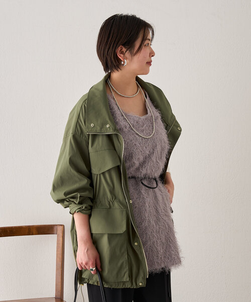 SHENERY（シーナリー）の「《インフルエンサー＠tsuru00コラボ》ミリタリーシャツジャケット（ブルゾン・レディース・カーキ/オフホワイト・38/36）」の14枚目の写真