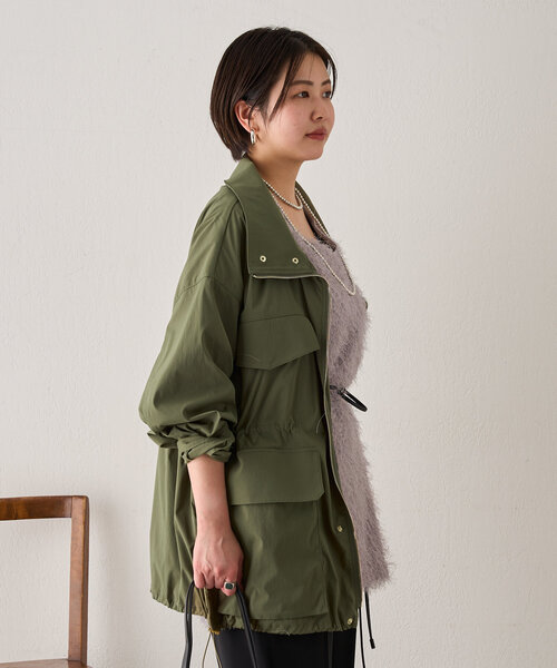 SHENERY（シーナリー）の「《インフルエンサー＠tsuru00コラボ》ミリタリーシャツジャケット（ブルゾン・レディース・カーキ/オフホワイト・38/36）」の16枚目の写真