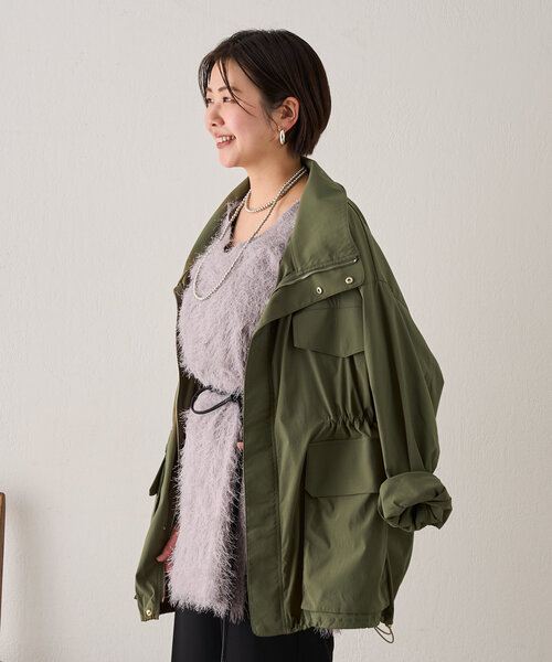 SHENERY（シーナリー）の「《インフルエンサー＠tsuru00コラボ》ミリタリーシャツジャケット（ブルゾン・レディース・カーキ/オフホワイト・38/36）」の21枚目の写真