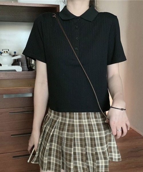 SallyLunn(サリーラン)の「【シンプルで使いやすい】フロントボタン半袖ブラウス(シャツ/ブラウス・レディース・ホワイト/ブラック/グレー・MEDIUM/LARGE)」の4枚目の写真