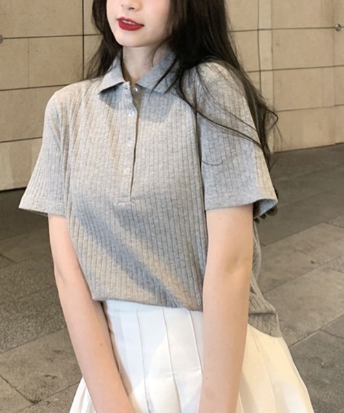 SallyLunn(サリーラン)の「【シンプルで使いやすい】フロントボタン半袖ブラウス(シャツ/ブラウス・レディース・ホワイト/ブラック/グレー・MEDIUM/LARGE)」の8枚目の写真