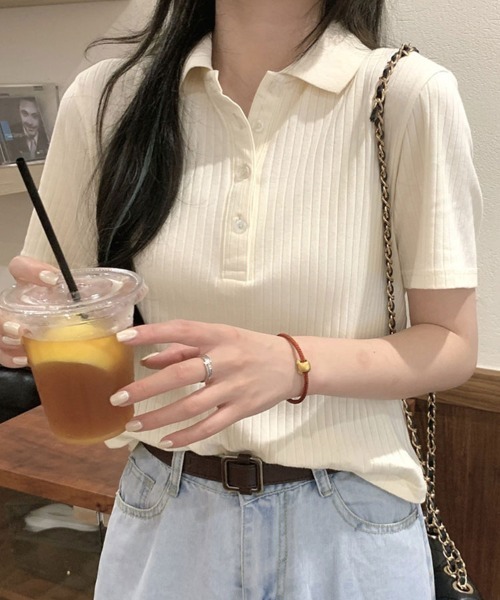 SallyLunn(サリーラン)の「【シンプルで使いやすい】フロントボタン半袖ブラウス(シャツ/ブラウス・レディース・ホワイト/ブラック/グレー・MEDIUM/LARGE)」の10枚目の写真