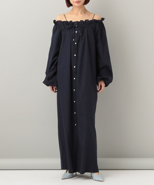 e/rm（イーアールエム）の「オフショルフリルドレス（ワンピース・レディース・グレー系その他2/ライトブルー/ネイビー・FREE）」の19枚目の写真