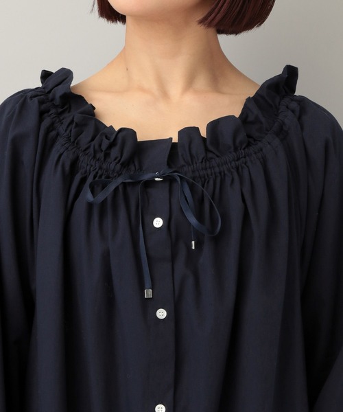 e/rm（イーアールエム）の「オフショルフリルドレス（ワンピース・レディース・グレー系その他2/ライトブルー/ネイビー・FREE）」の4枚目の写真