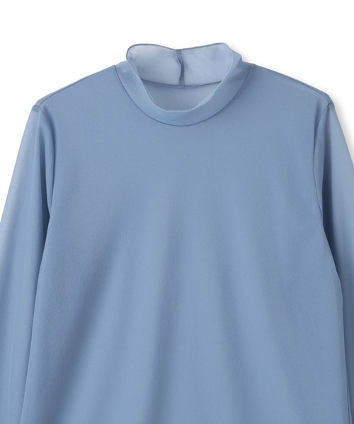 LAUTREAMONT(ロートレアモン)の「ストレッチオーガンジーカットソー≪洗濯機で洗える≫(Tシャツ/カットソー・レディース・ホワイト/ライトブルー/ブラック・9号)」の5枚目の写真