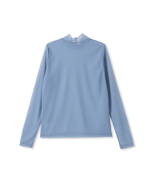 LAUTREAMONT(ロートレアモン)の「ストレッチオーガンジーカットソー≪洗濯機で洗える≫(Tシャツ/カットソー・レディース・ホワイト/ライトブルー/ブラック・9号)」の4枚目の写真