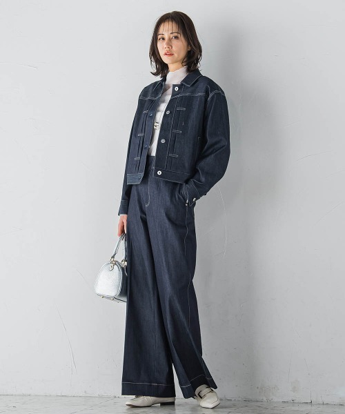 LAUTREAMONT(ロートレアモン)の「ストレッチオーガンジーカットソー≪洗濯機で洗える≫(Tシャツ/カットソー・レディース・ホワイト/ライトブルー/ブラック・9号)」の9枚目の写真