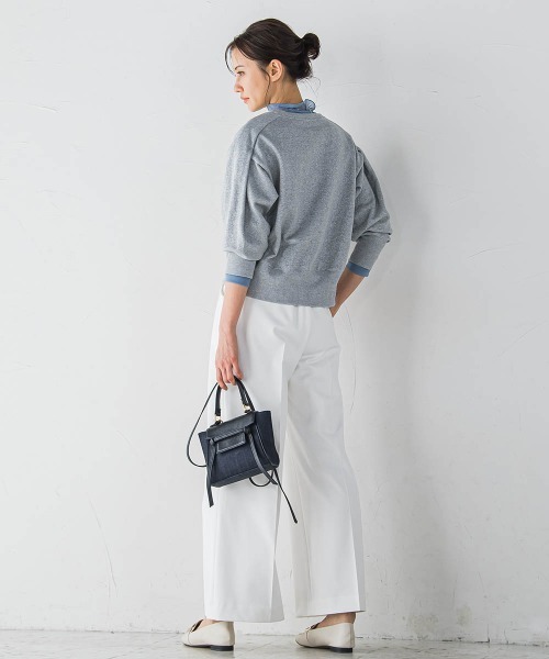 LAUTREAMONT(ロートレアモン)の「ストレッチオーガンジーカットソー≪洗濯機で洗える≫(Tシャツ/カットソー・レディース・ホワイト/ライトブルー/ブラック・9号)」の15枚目の写真