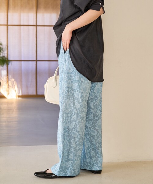 限定展開 インド カット ジャガード イージーパンツ