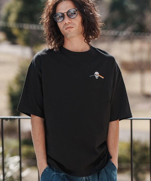 CAMBIO(カンビオ)の「mt9553-刺繍T_Skull rainbow Tシャツ(Tシャツ/カットソー・メンズ・ホワイト/ブラック/ネイビー・S/M/L/XL)」の3枚目の写真