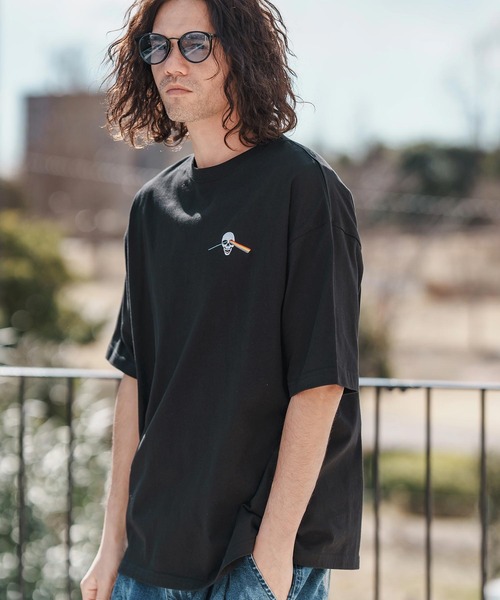 CAMBIO(カンビオ)の「mt9553-刺繍T_Skull rainbow Tシャツ(Tシャツ/カットソー・メンズ・ホワイト/ブラック/ネイビー・S/M/L/XL)」の5枚目の写真