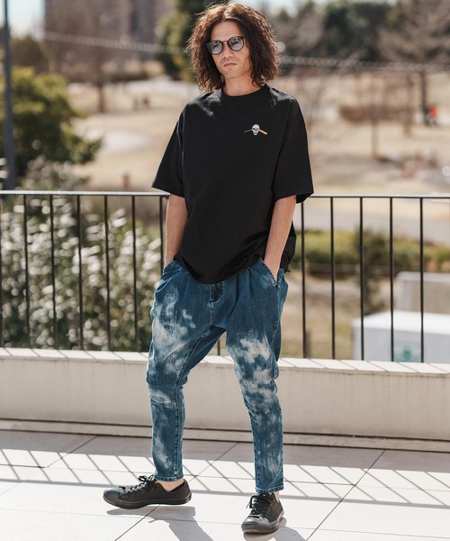CAMBIO(カンビオ)の「mt9553-刺繍T_Skull rainbow Tシャツ(Tシャツ/カットソー・メンズ・ホワイト/ブラック/ネイビー・S/M/L/XL)」の7枚目の写真