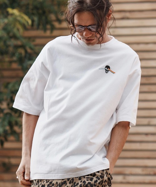 CAMBIO(カンビオ)の「mt9553-刺繍T_Skull rainbow Tシャツ(Tシャツ/カットソー・メンズ・ホワイト/ブラック/ネイビー・S/M/L/XL)」の16枚目の写真