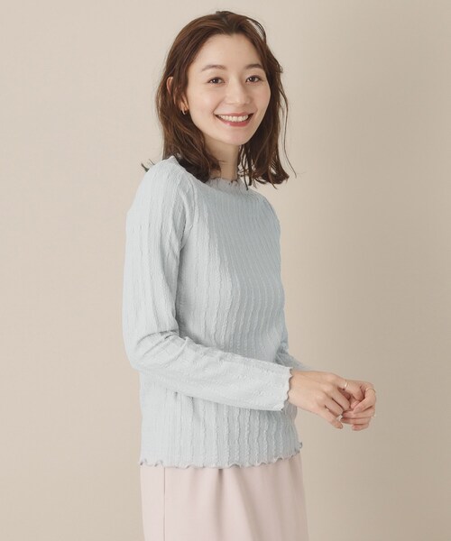ITS'DEMO(イッツデモ)の「◆【手洗い可】ふくれジャカードプルオーバー(Tシャツ/カットソー・レディース・オフホワイト/ブラック/サックスブルー・00)」の12枚目の写真