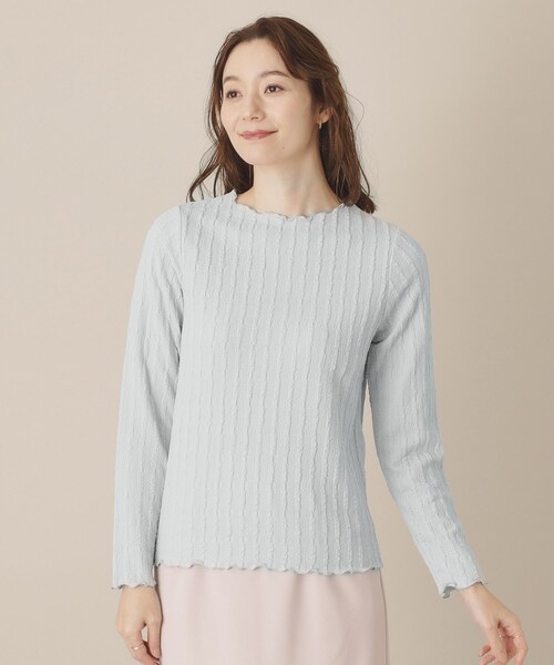 ITS'DEMO(イッツデモ)の「◆【手洗い可】ふくれジャカードプルオーバー(Tシャツ/カットソー・レディース・オフホワイト/ブラック/サックスブルー・00)」の16枚目の写真