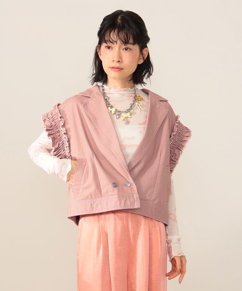 セール】2WAYフリルデニム ジャケット（デニムジャケット）｜CAROLINA