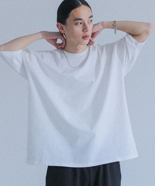 MDR(エムディアール)の「『オーバーサイズ コットンベーシックTシャツ』(Tシャツ/カットソー・メンズ・ライトグリーン/オフホワイト/チャコール/ブラック・L/M)」の2枚目の写真