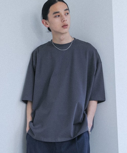 MDR(エムディアール)の「『オーバーサイズ コットンベーシックTシャツ』(Tシャツ/カットソー・メンズ・ライトグリーン/オフホワイト/チャコール/ブラック・L/M)」の3枚目の写真