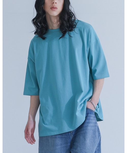 MDR(エムディアール)の「『オーバーサイズ コットンベーシックTシャツ』(Tシャツ/カットソー・メンズ・ライトグリーン/オフホワイト/チャコール/ブラック・L/M)」の4枚目の写真