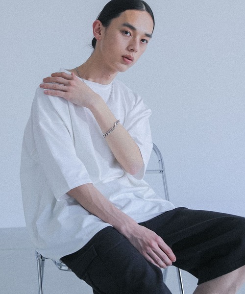 MDR(エムディアール)の「『オーバーサイズ コットンベーシックTシャツ』(Tシャツ/カットソー・メンズ・ライトグリーン/オフホワイト/チャコール/ブラック・L/M)」の22枚目の写真