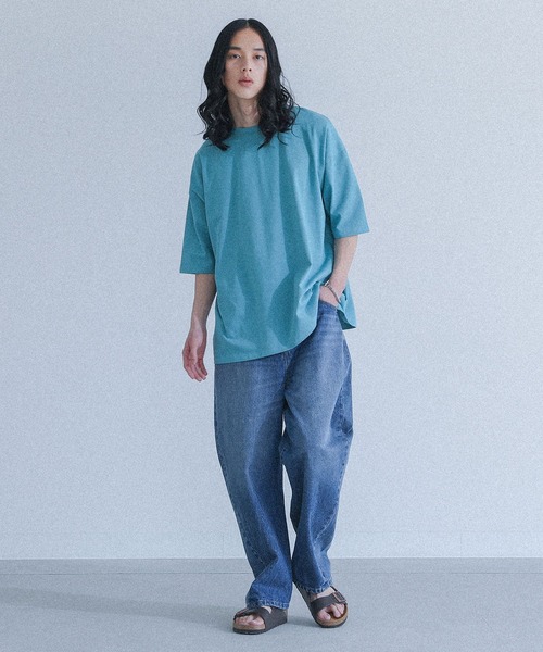 MDR(エムディアール)の「『オーバーサイズ コットンベーシックTシャツ』(Tシャツ/カットソー・メンズ・ライトグリーン/オフホワイト/チャコール/ブラック・L/M)」の7枚目の写真