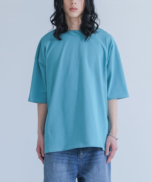 MDR(エムディアール)の「『オーバーサイズ コットンベーシックTシャツ』(Tシャツ/カットソー・メンズ・ライトグリーン/オフホワイト/チャコール/ブラック・L/M)」の9枚目の写真