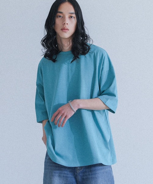 MDR(エムディアール)の「『オーバーサイズ コットンベーシックTシャツ』(Tシャツ/カットソー・メンズ・ライトグリーン/オフホワイト/チャコール/ブラック・L/M)」の6枚目の写真
