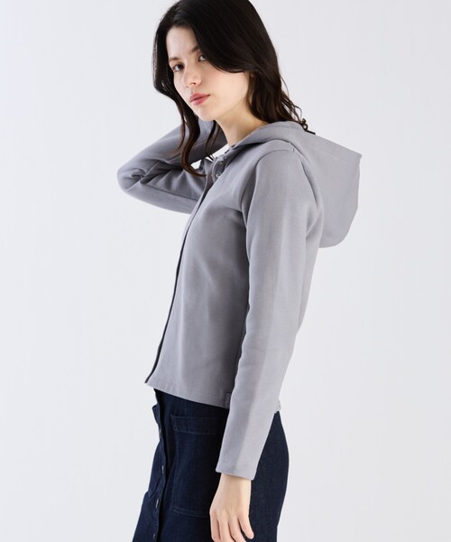agnes b.(アニエスベー)の「オーガニックコットン メルトン 長袖 カーディガンプレッション "Capuche"(カーディガン/ボレロ・レディース・グレー系その他・1/3/2)」の5枚目の写真