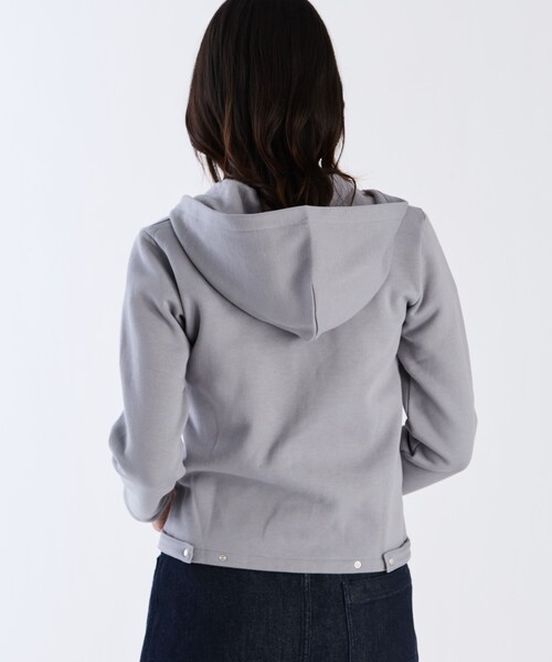 agnes b.(アニエスベー)の「オーガニックコットン メルトン 長袖 カーディガンプレッション "Capuche"(カーディガン/ボレロ・レディース・グレー系その他・1/3/2)」の4枚目の写真