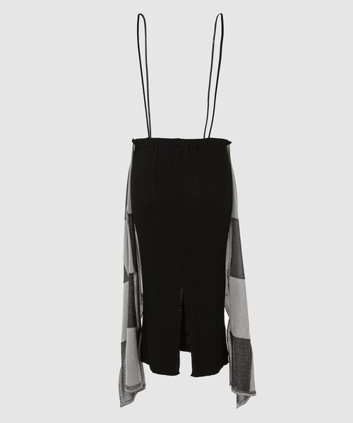 TAN(タン)の「BLOCK CHECKED SCALF DRESS(ドレス・レディース・ブラック・FREE)」の2枚目の写真