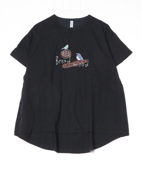 tシャツ EMAGO パンと小鳥刺繍フレアＴ レディース 楽天市場】パンと小鳥刺繍フレアTシャツ emago ナチュラル