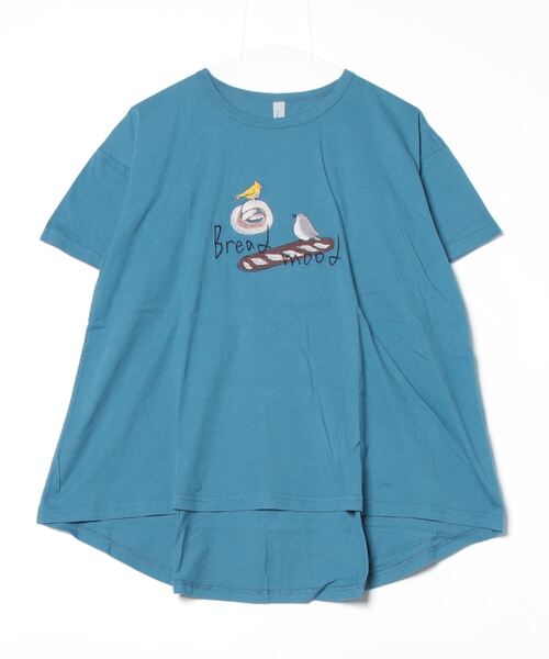 パンと小鳥刺繍フレアTシャツ emago ナチュラル カジュアル 大人 かわいい 北欧 楽天市場】裾植物刺繍Tシャツ emago トップス Tシャツ 5分袖