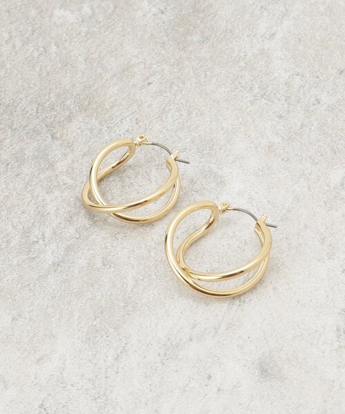 OPAQUE.CLIP（オペークドットクリップ）の「ダブルラインフープピアス（ピアス（両耳用）・レディース・シルバー/ゴールド・00）」の7枚目の写真