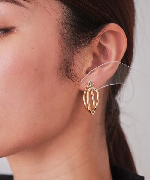 値下 美品 brillpiece lineフープピアス（ゴールド） gp-clp-hoop.jpg?v=1630619035
