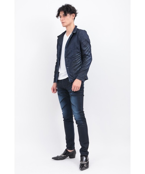 TORNADO MART（トルネードマート）の「ｳｪｰﾌﾞｼｪｰﾋﾞﾝｸﾞｽﾀﾝﾄﾞｼﾞｬｹｯﾄ（デニムジャケット・メンズ・ネイビー・XXL/LL/L/M）」の4枚目の写真