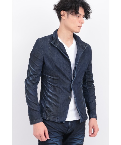 TORNADO MART（トルネードマート）の「ｳｪｰﾌﾞｼｪｰﾋﾞﾝｸﾞｽﾀﾝﾄﾞｼﾞｬｹｯﾄ（デニムジャケット・メンズ・ネイビー・XXL/LL/L/M）」の5枚目の写真