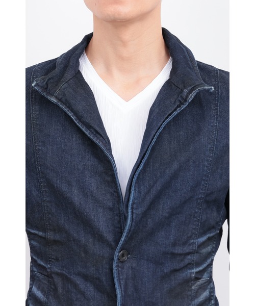 TORNADO MART（トルネードマート）の「ｳｪｰﾌﾞｼｪｰﾋﾞﾝｸﾞｽﾀﾝﾄﾞｼﾞｬｹｯﾄ（デニムジャケット・メンズ・ネイビー・XXL/LL/L/M）」の8枚目の写真