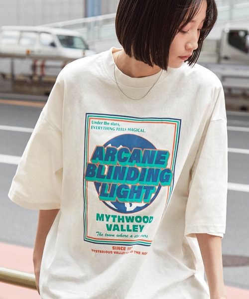 vintage like print tシャツ ヴィンテージライク アソートプリント リンガー半袖Tシャツ MONO